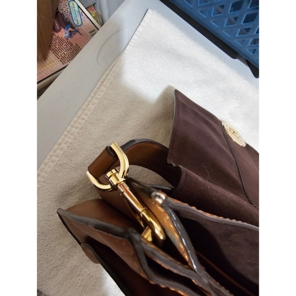 Michael Kors Brown Leather Satchel Top Handle Designer Bag - Picture 14 of 15